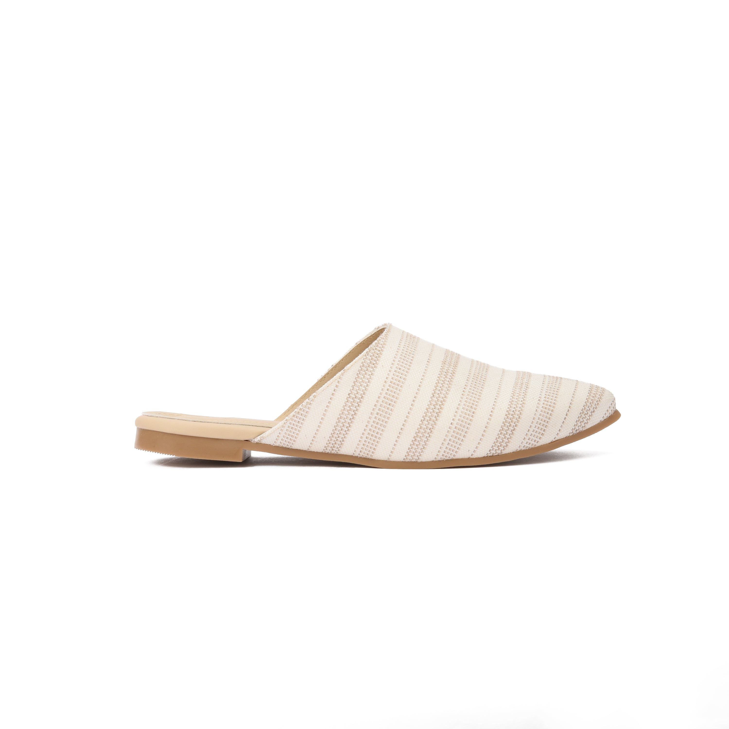Beige Striped mule