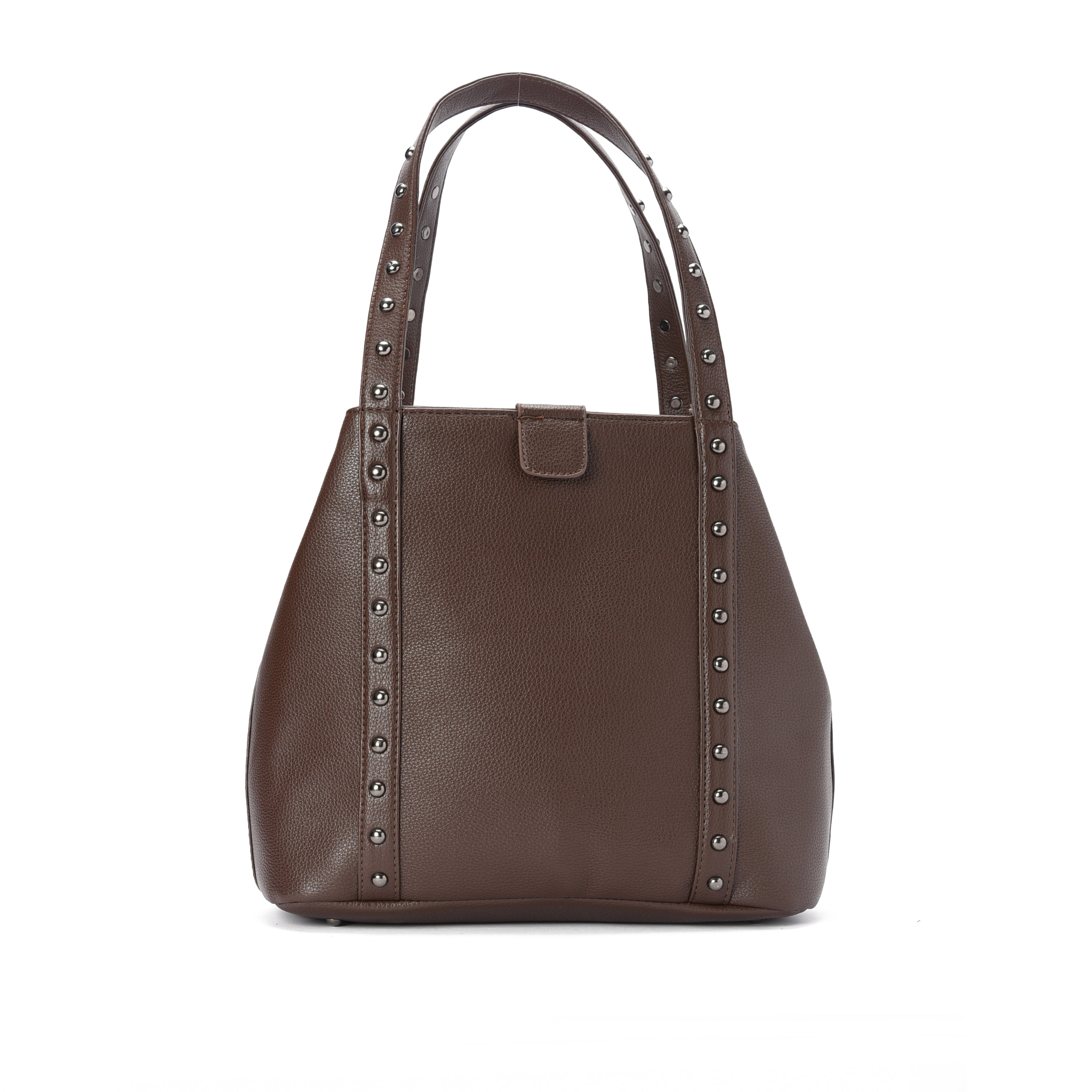 Brown leather Stud Handbag