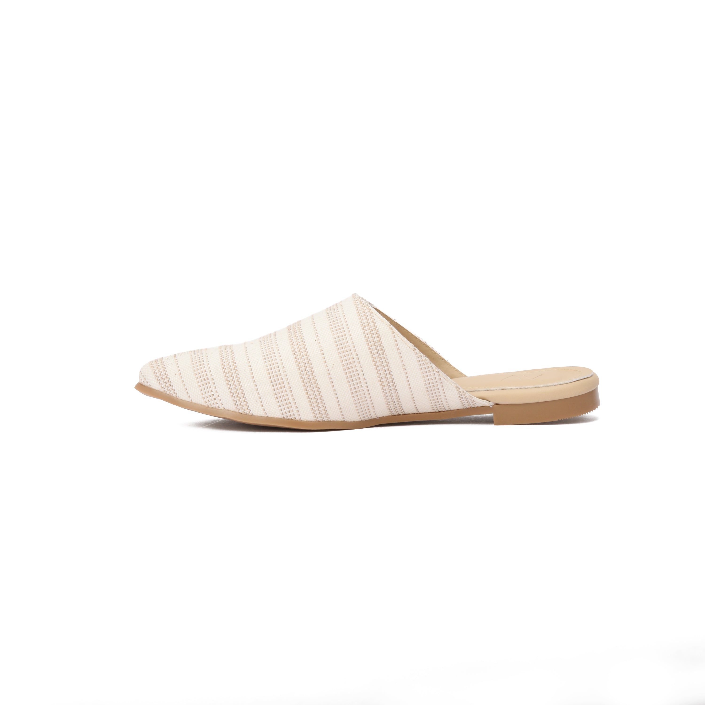 Beige Striped mule