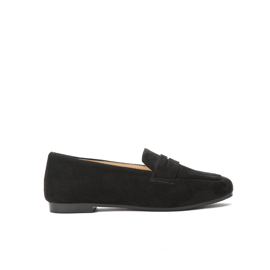 Black suede loafer