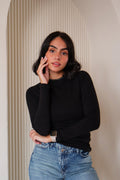 Black Long sleeves Basic Top - PAVO Egypt