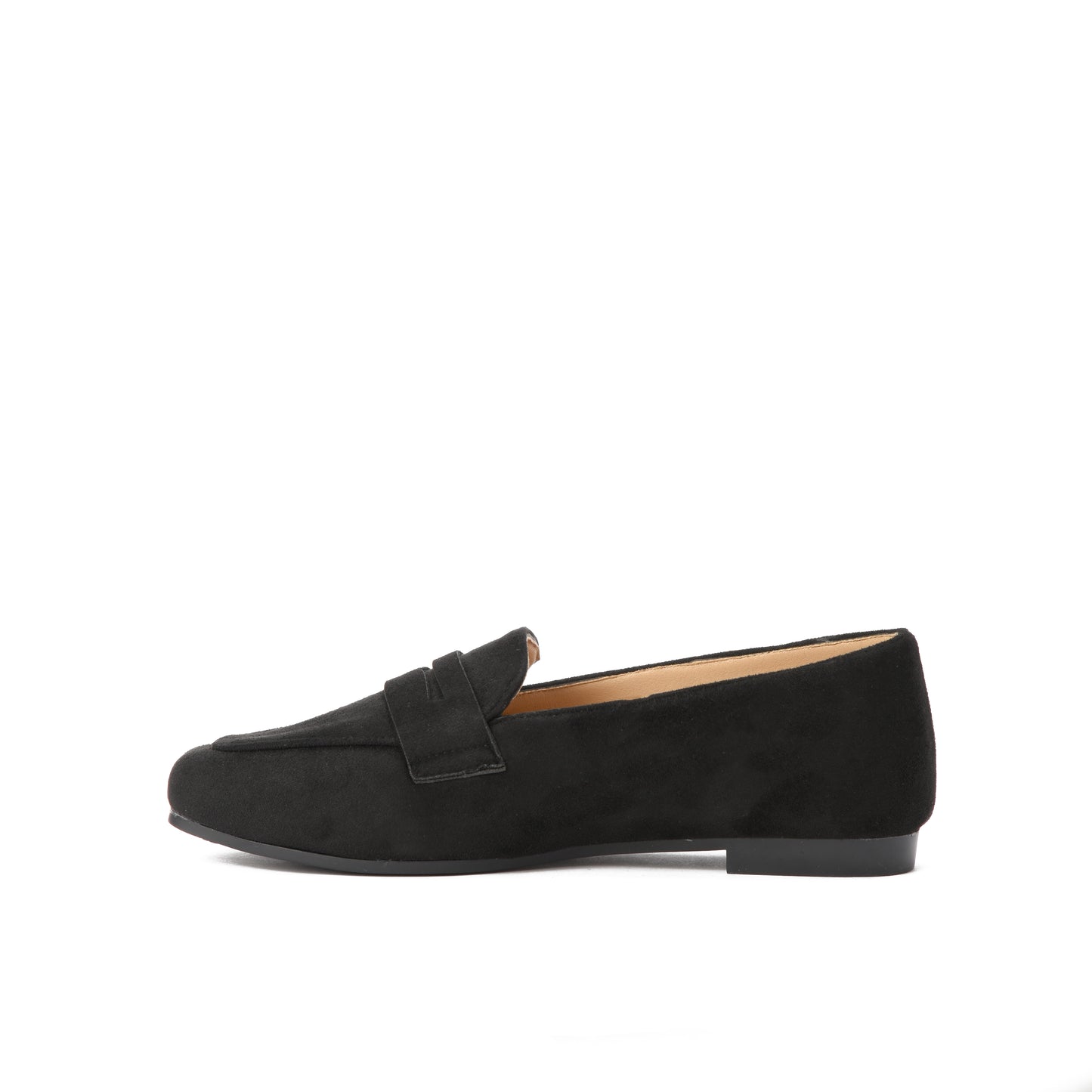 Black suede loafer