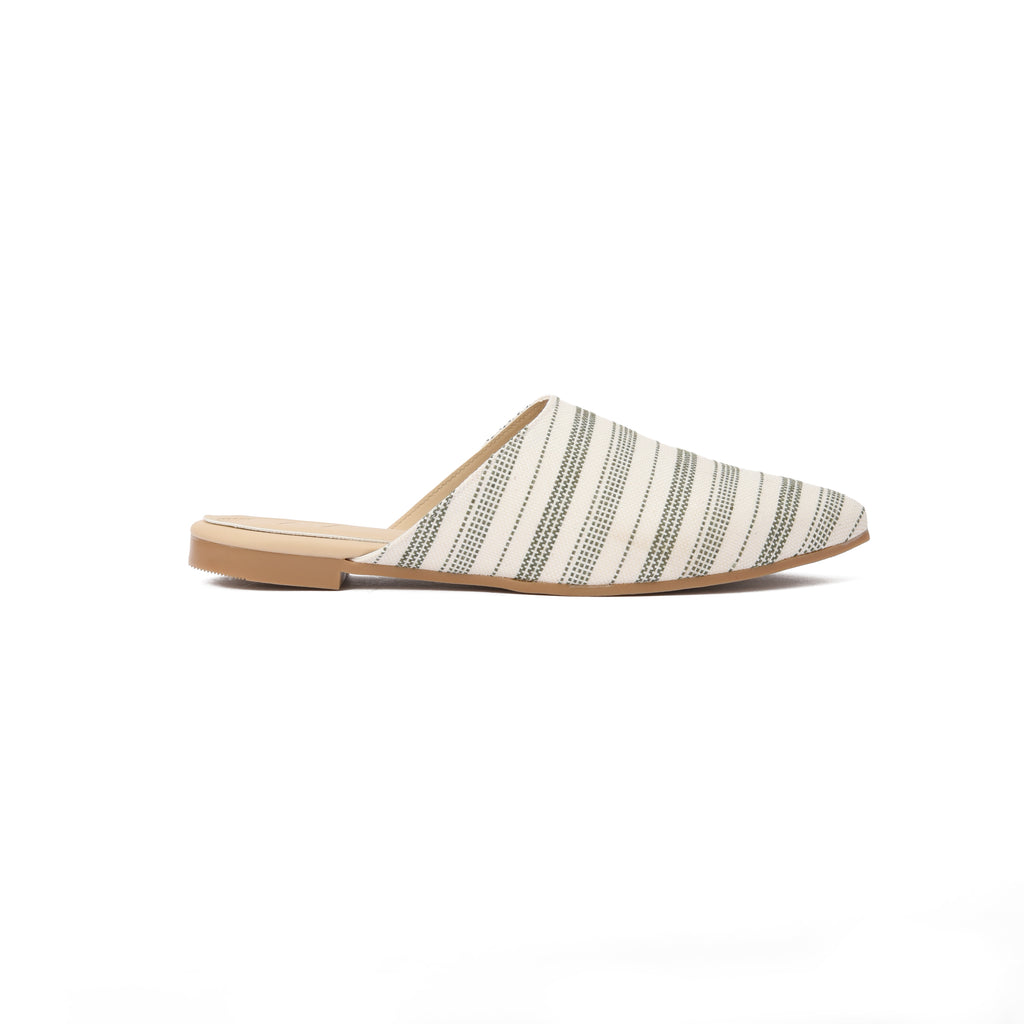 Olive Striped Mule