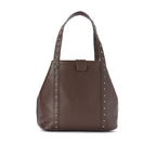 Brown leather Stud Handbag
