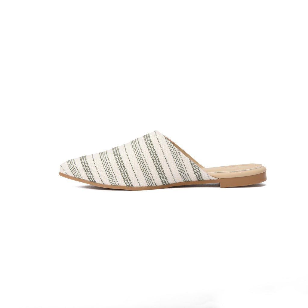 Olive Striped Mule