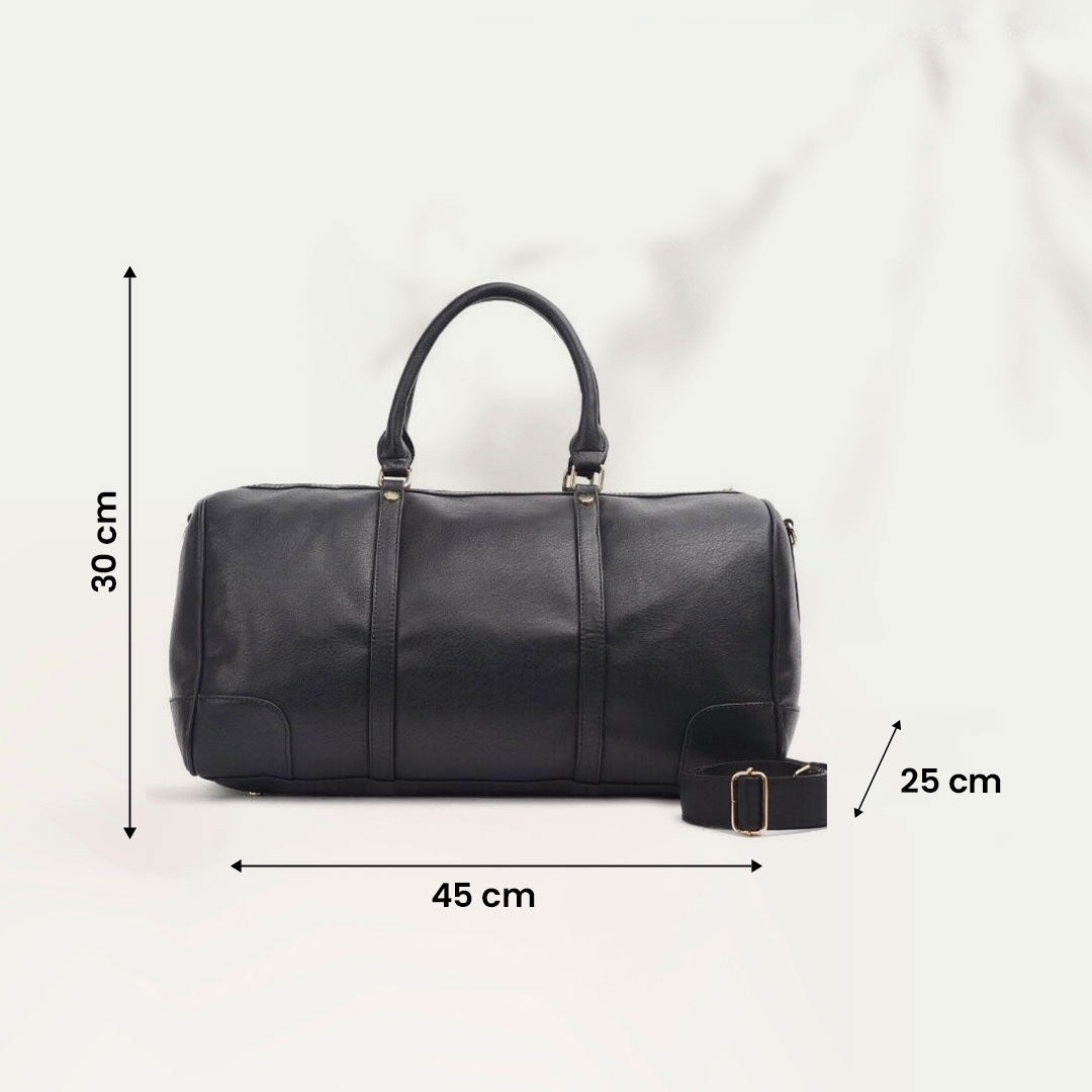 Duffle Bag Leather Black pavoegypt