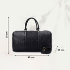 Duffle Bag Leather Black with Mamluk stars - PAVO Egypt