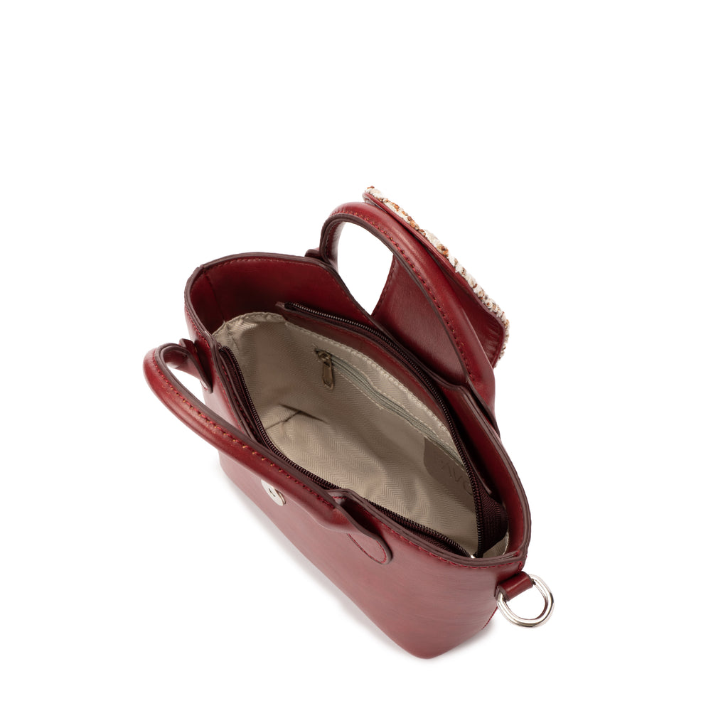 Burgundy Geometric Mini Handbag