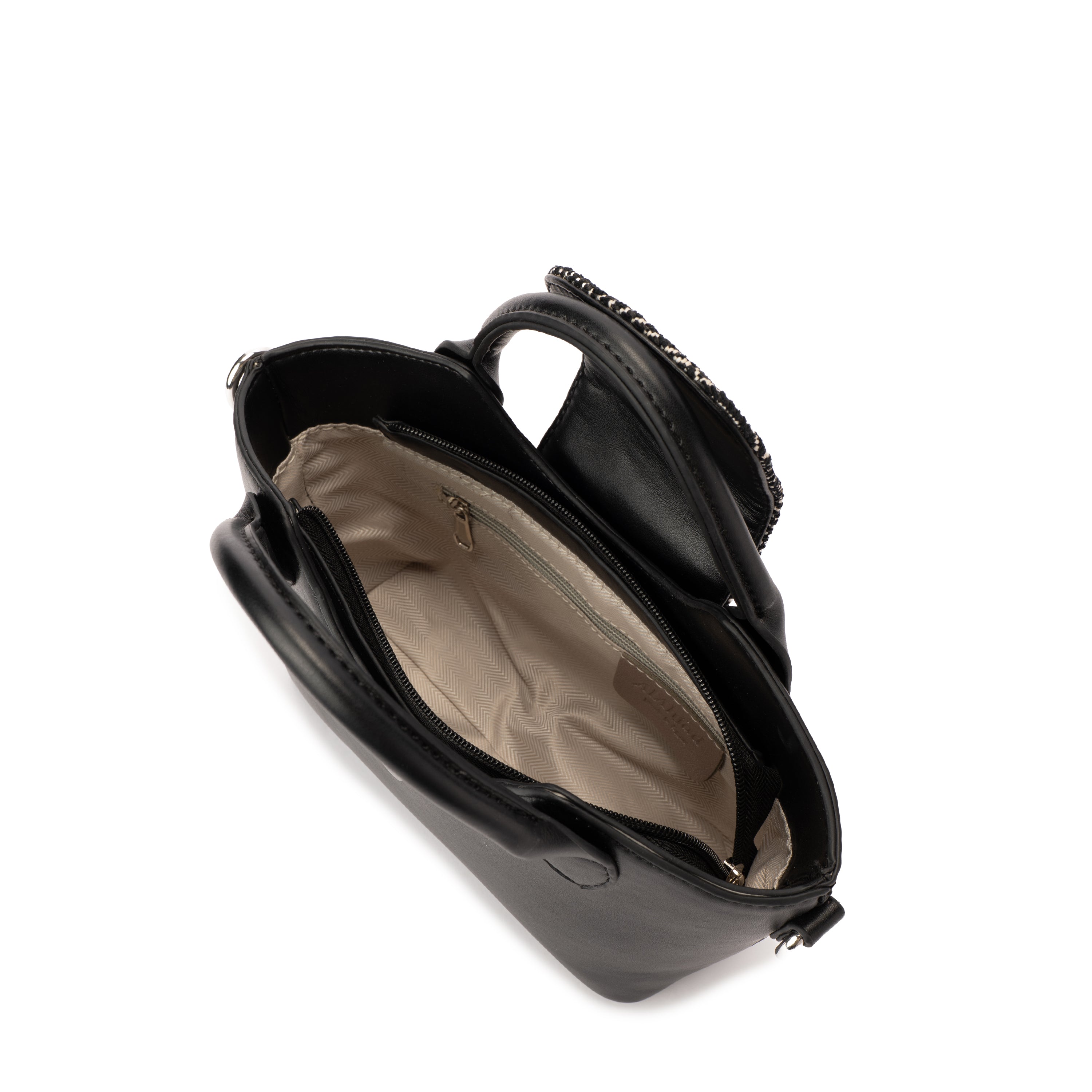 Black Geometric Mini Handbag