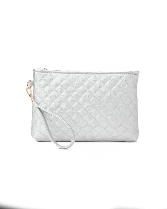 Silver Quilted Clutch pavoegypt