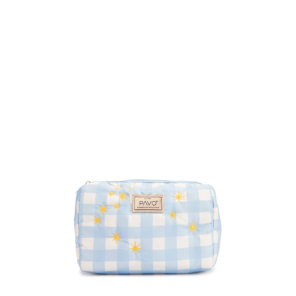 Daisy Blue Makeup Bag