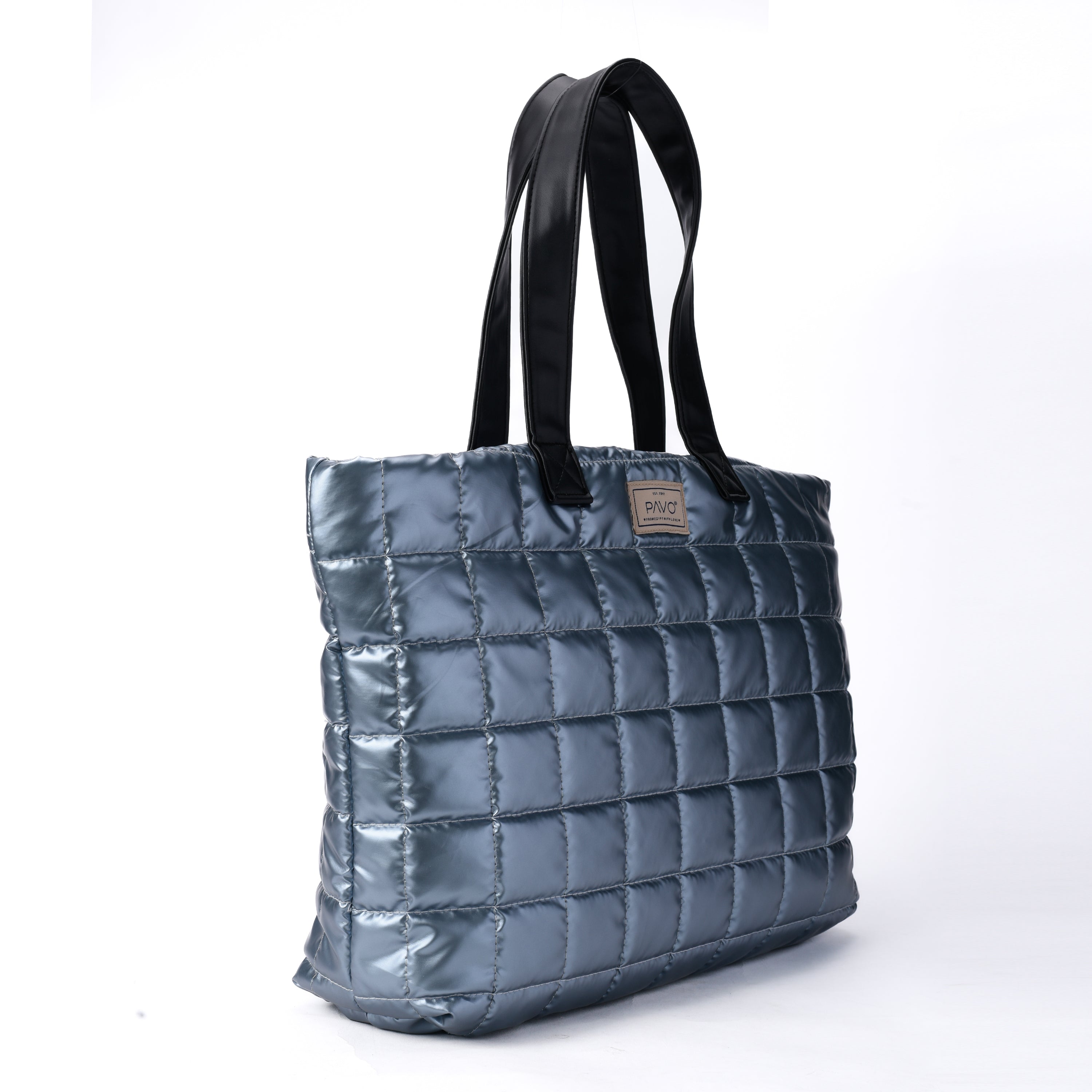 Large Blue metallic Tote Handbag - PAVO Egypt