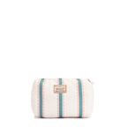 Olive Striped Makeup Bag