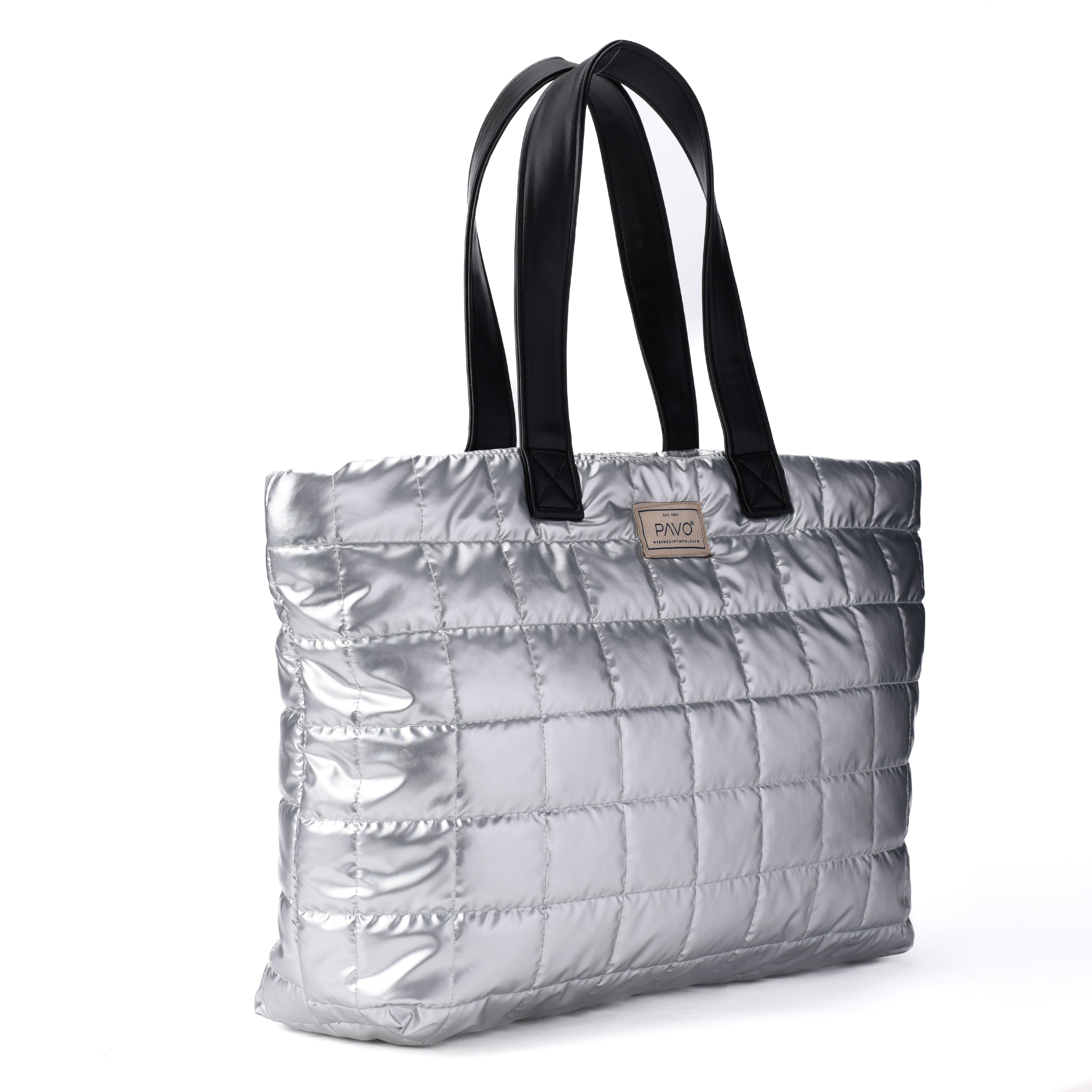 Large Silver Tote Bag Handbag - PAVO Egypt