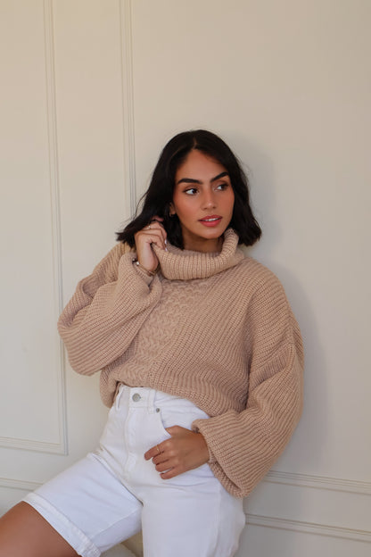 Beige Oversized Pullover