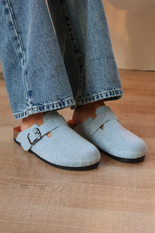 Light Blue denim mule