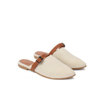 White Denim Mule