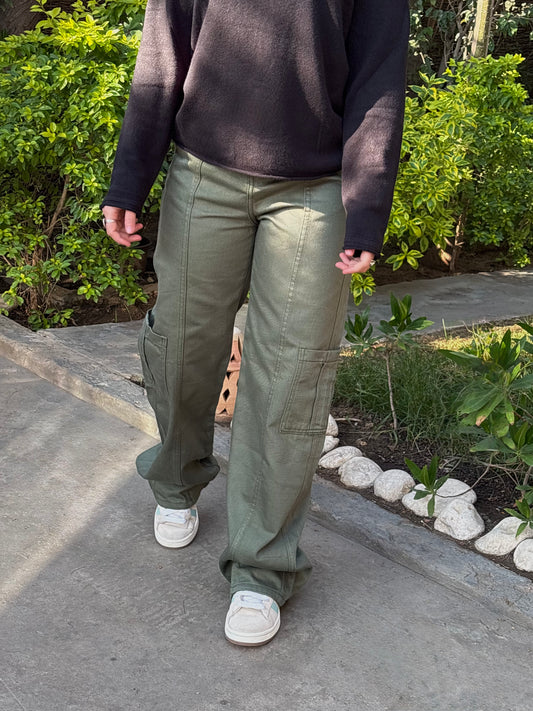 Olive Cargo Pants - PAVO Egypt