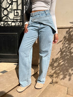 Double Cross Waist Jeans - PAVO Egypt
