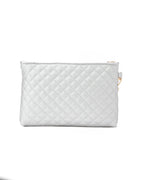 Silver Quilted Clutch pavoegypt