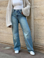 Light Blue straight leg jeans - PAVO Egypt