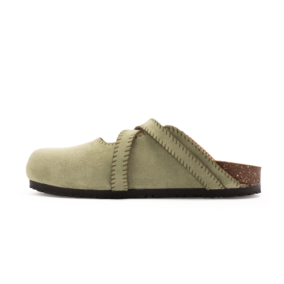 Olive Double Buckle Mule
