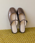 Bronze Mary Jane Mule