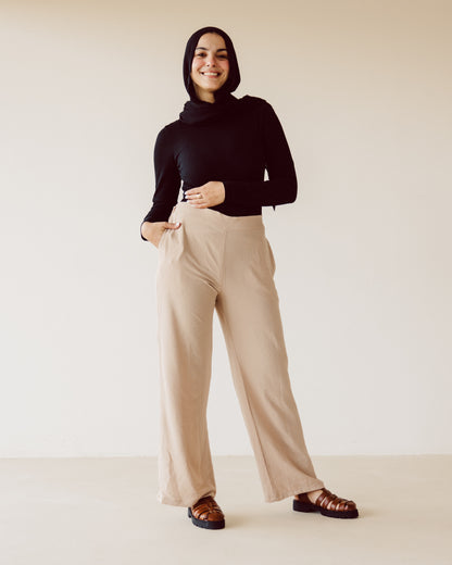 Beige Straight leg pants