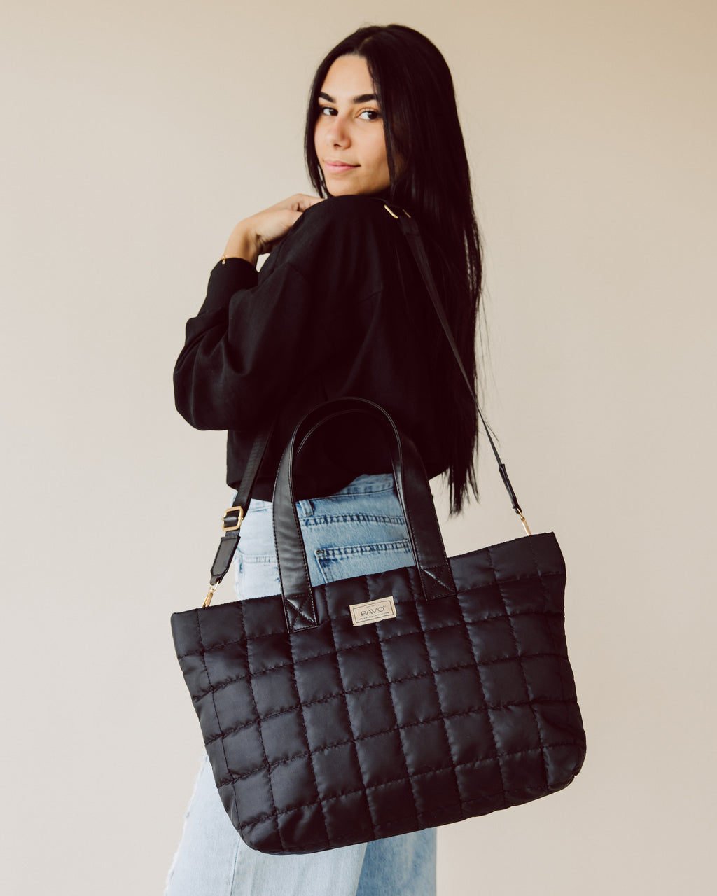Black Tote Bag Handbag - PAVO Egypt