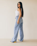 Blue Waist Fringe Jeans - PAVO Egypt