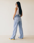 Blue Waist Fringe Jeans - PAVO Egypt