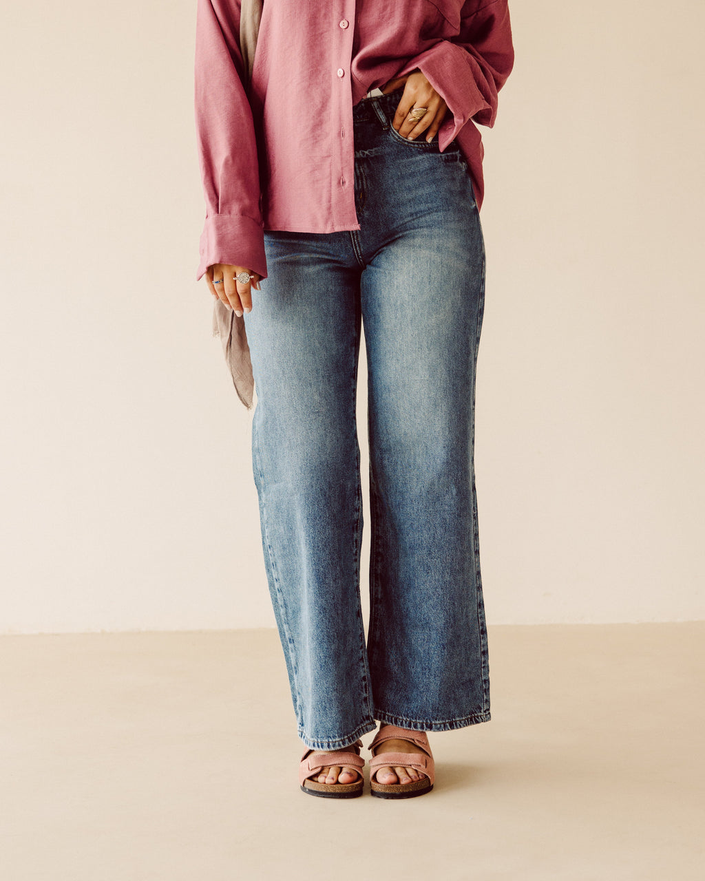 Acid Blue Wide Leg jeans PAVO Egypt
