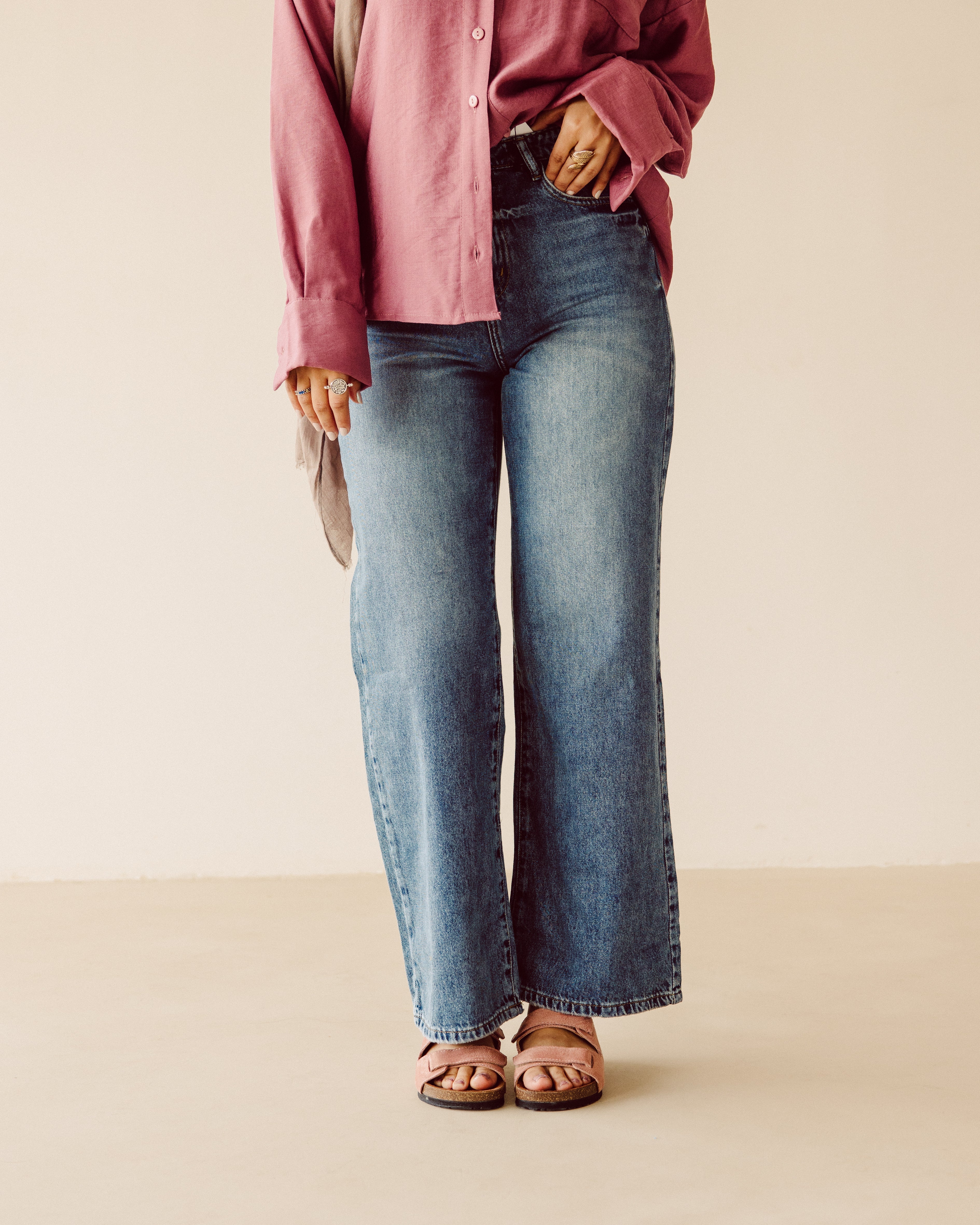 Acid Blue Wide Leg jeans PAVO Egypt