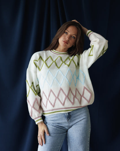 Olive diamond Pullover