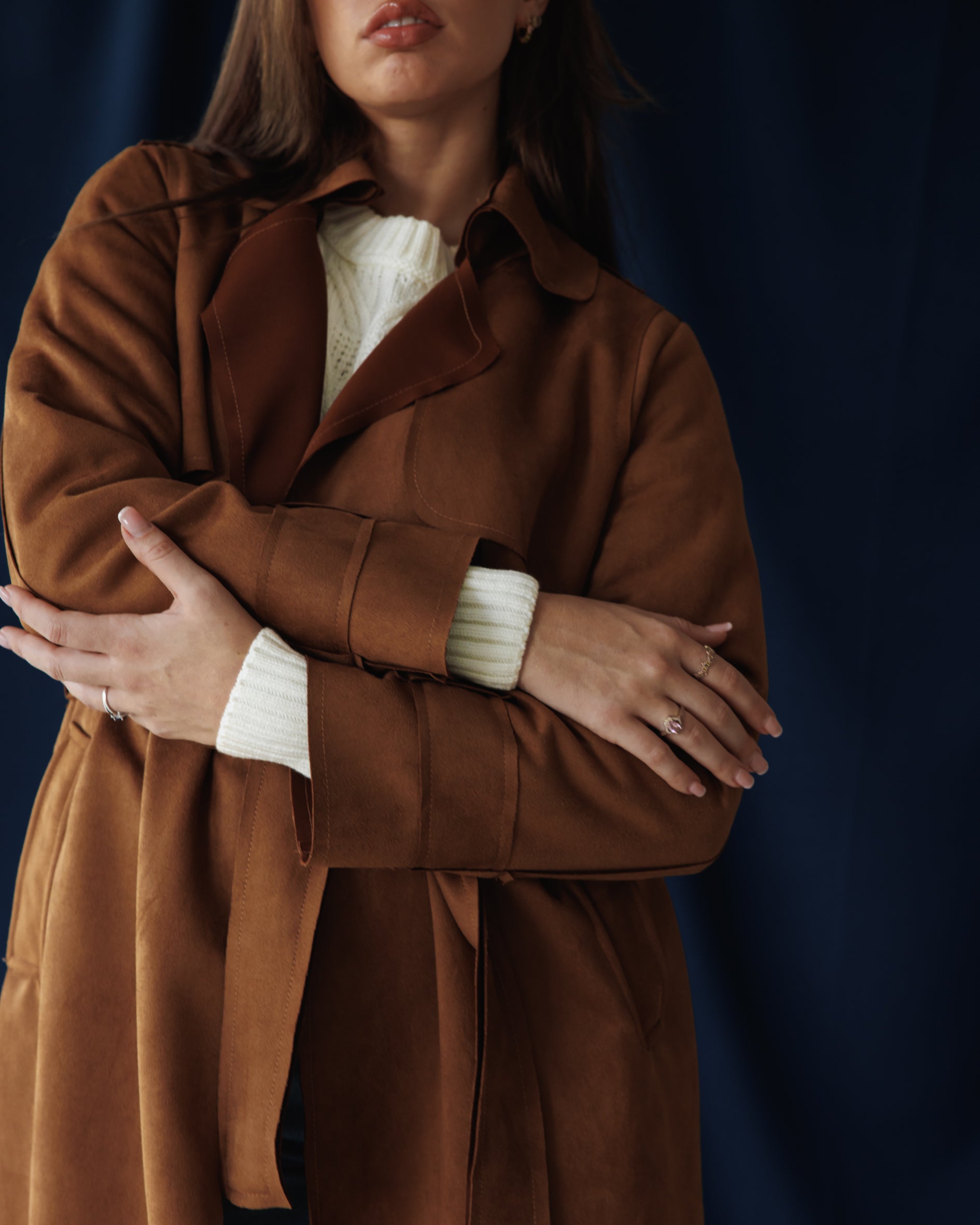 Camel Suede Trench coat