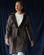 Grey Suede Trench coat