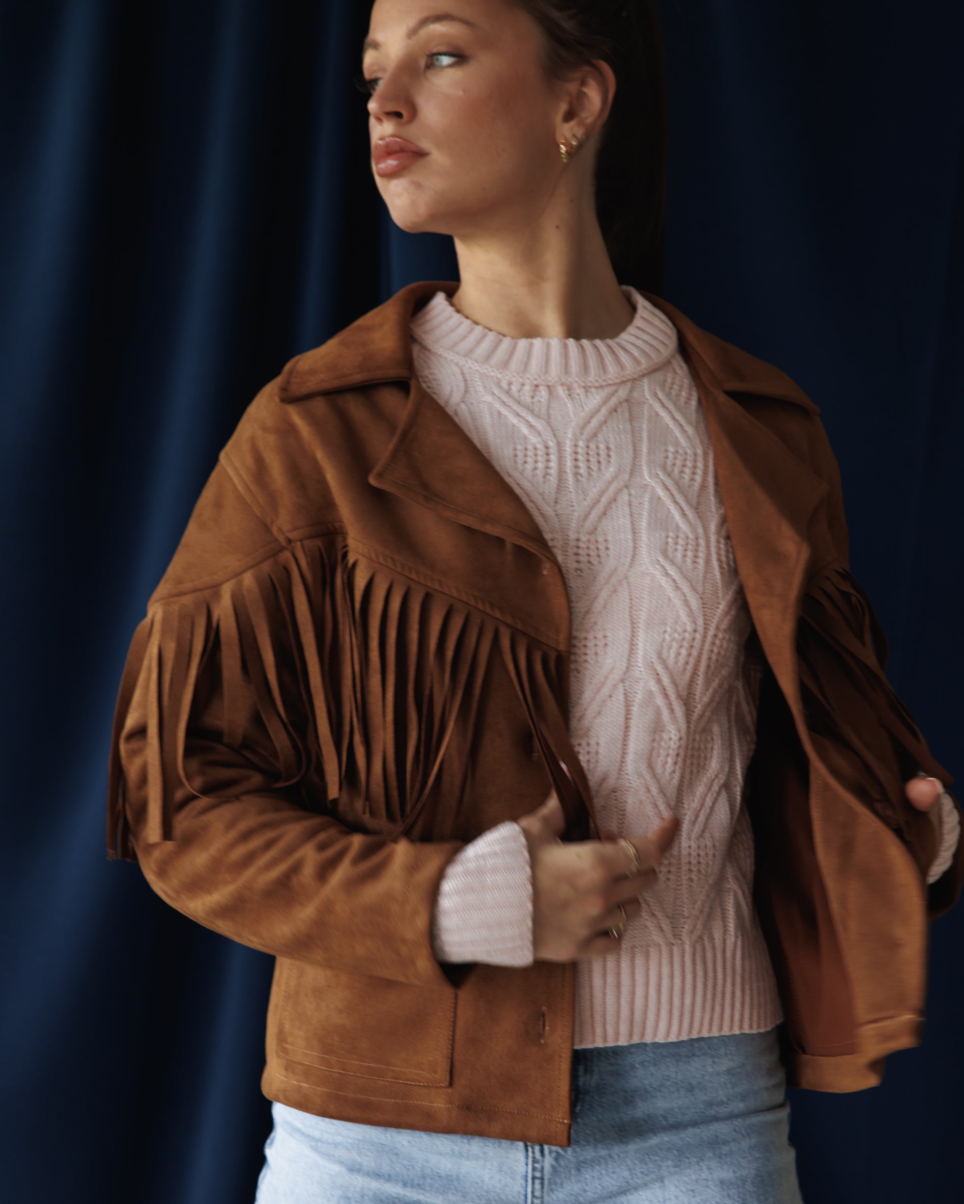 Camel Fringe Jacket
