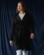 Black Suede Trench coat