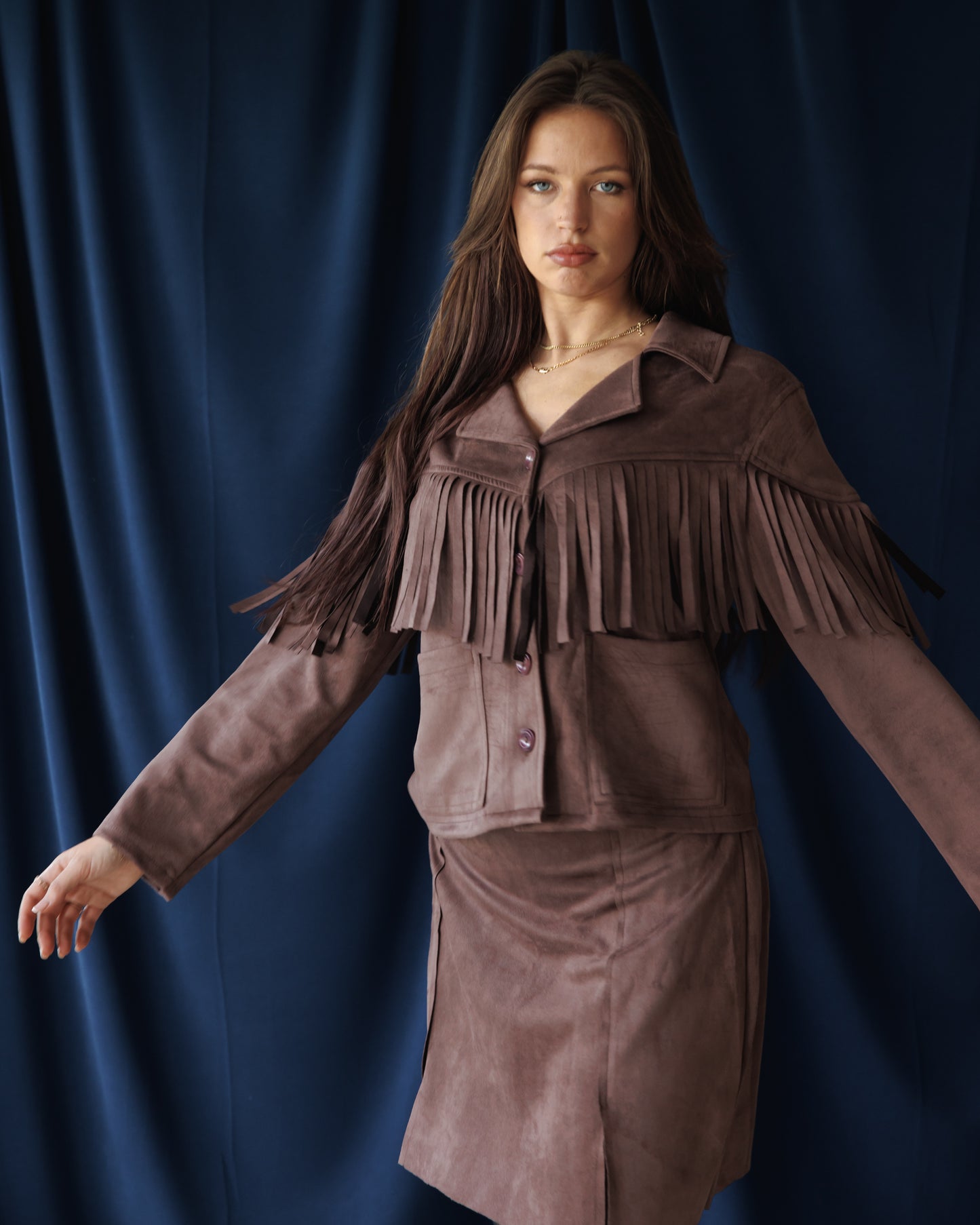 Mocha Fringe Jacket
