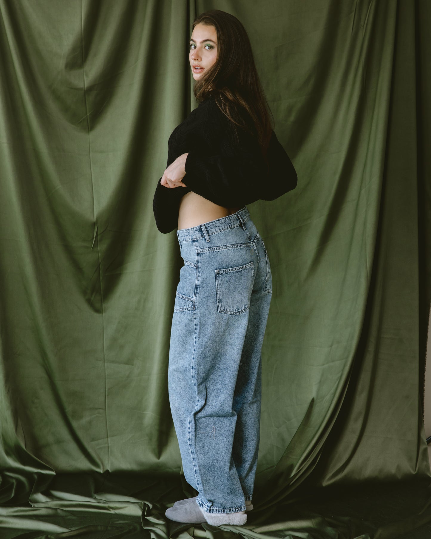 Dark blue Ballon jeans with Multi pockets