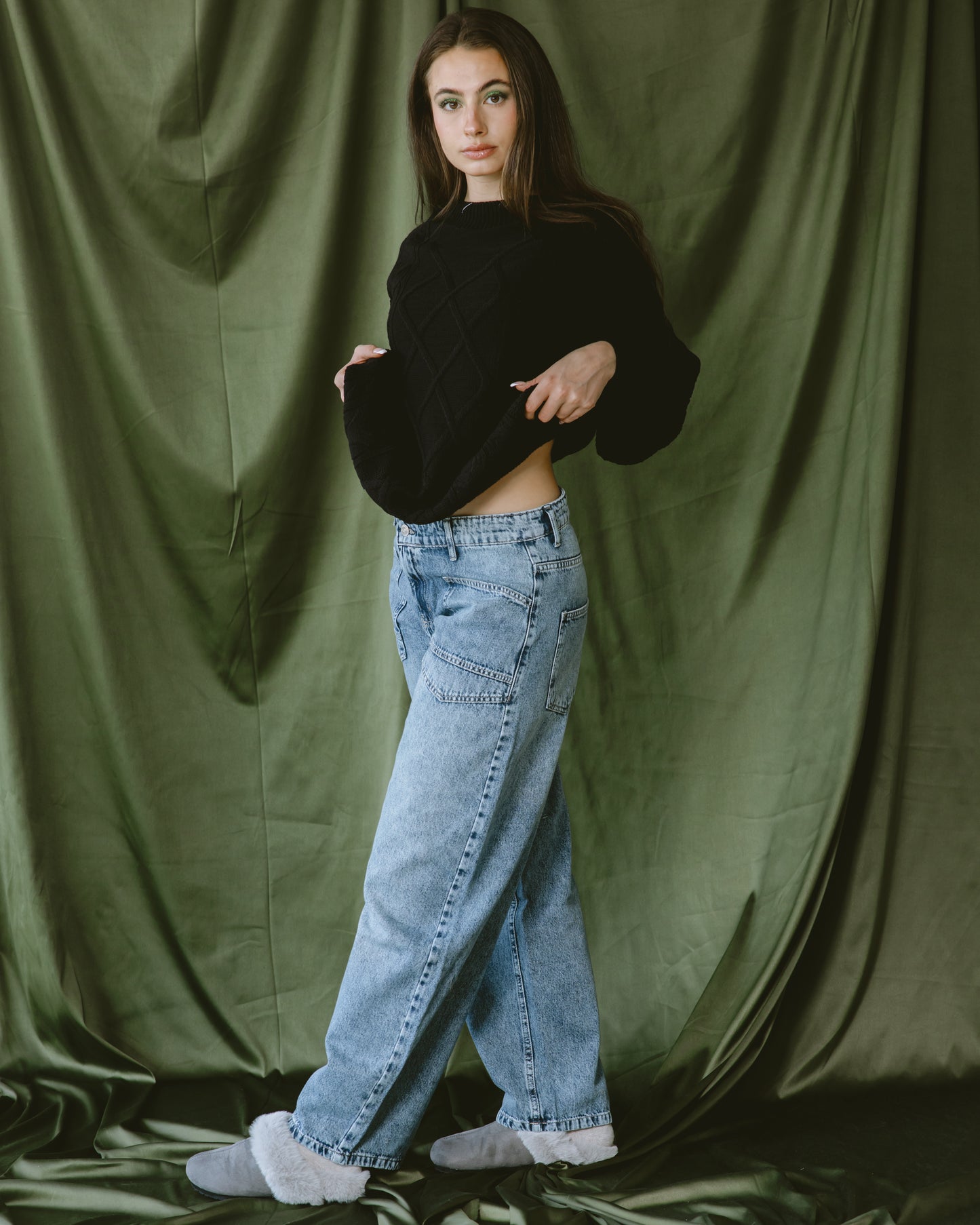 Dark blue Ballon jeans with Multi pockets