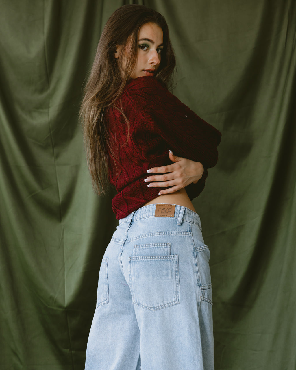 Light blue jeans ballon  with multi pockets - PAVO Egypt
