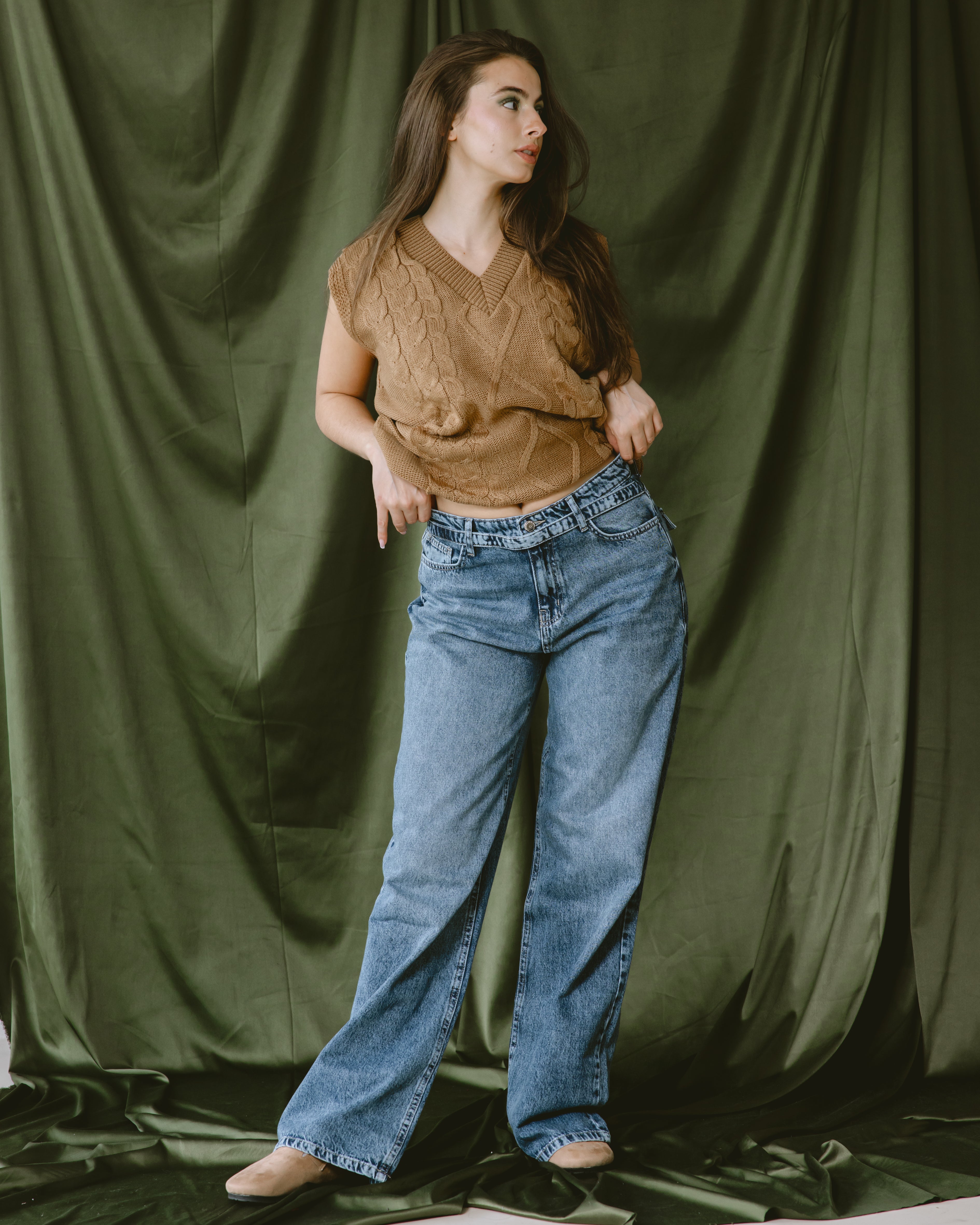 Dark blue Slim Belt jeans - PAVO Egypt