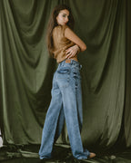 Dark blue Slim Belt jeans - PAVO Egypt