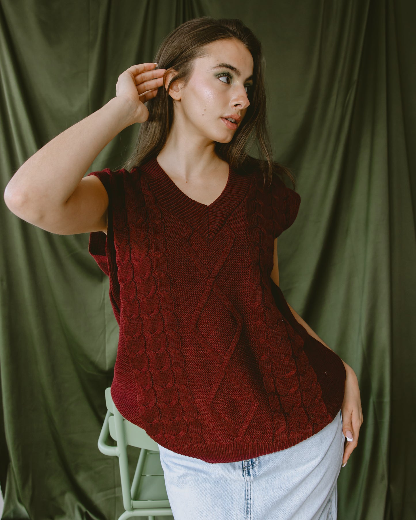 Burgundy Oversized Vest