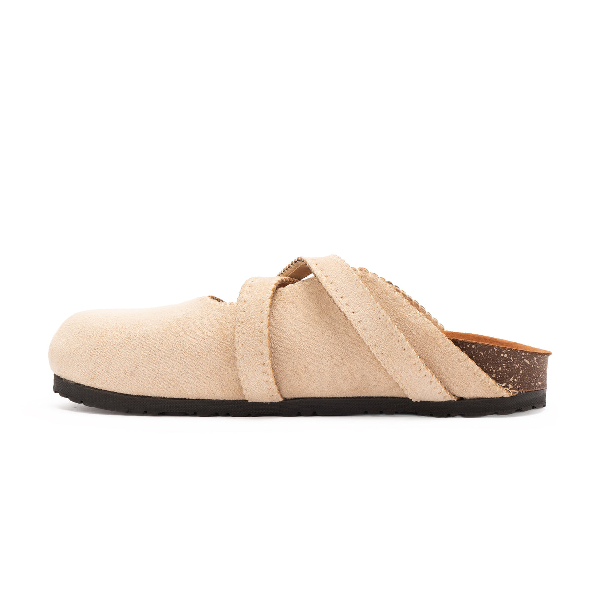 Beige Double Buckle Mule