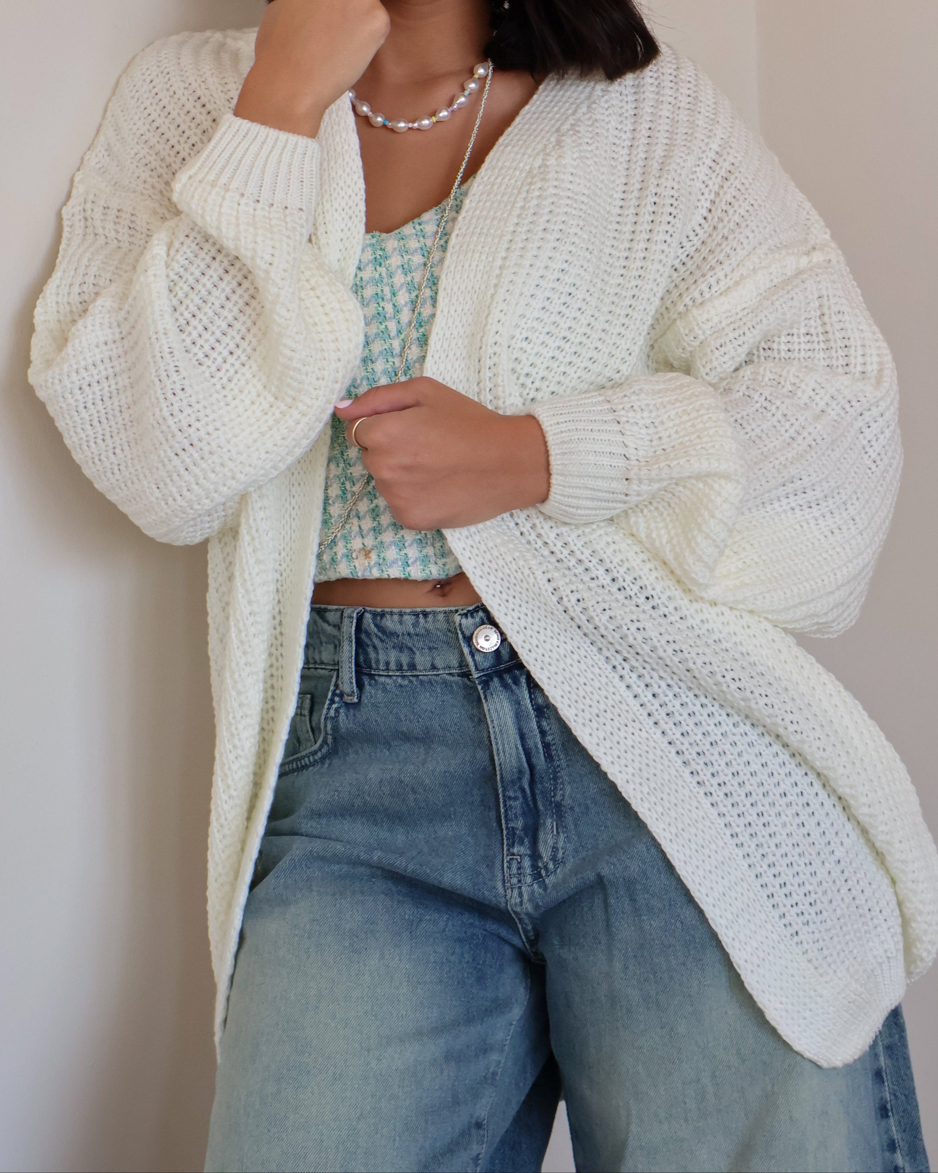 Beige OverSized Cardigan - PAVO Egypt