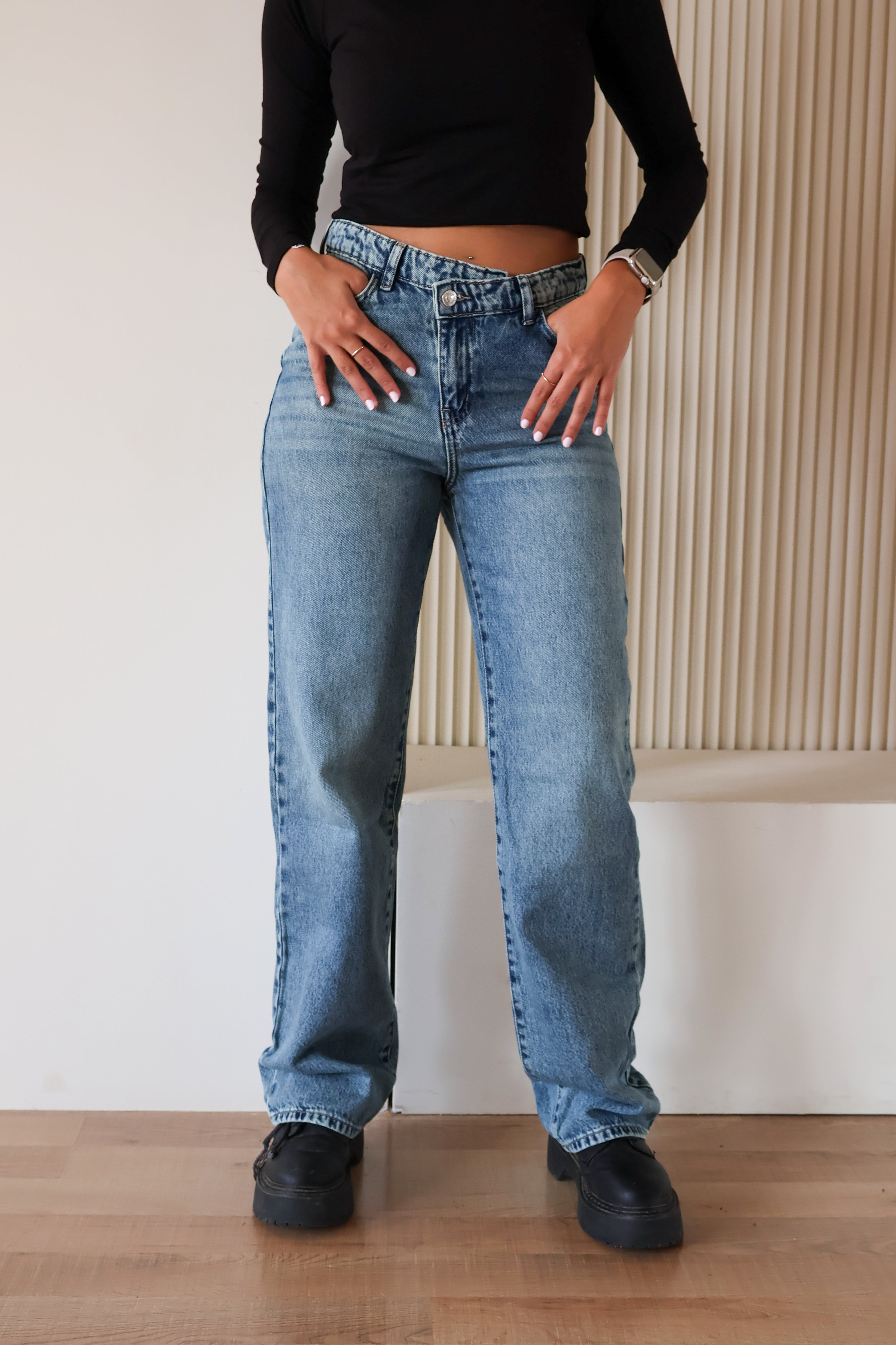 Medium Blue Double waist jeans - PAVO Egypt