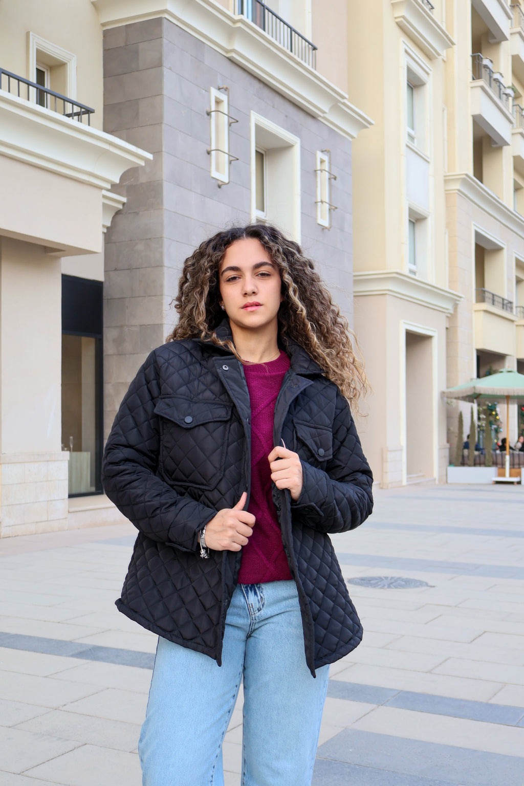 Black Quilted Jacket - PAVO Egypt