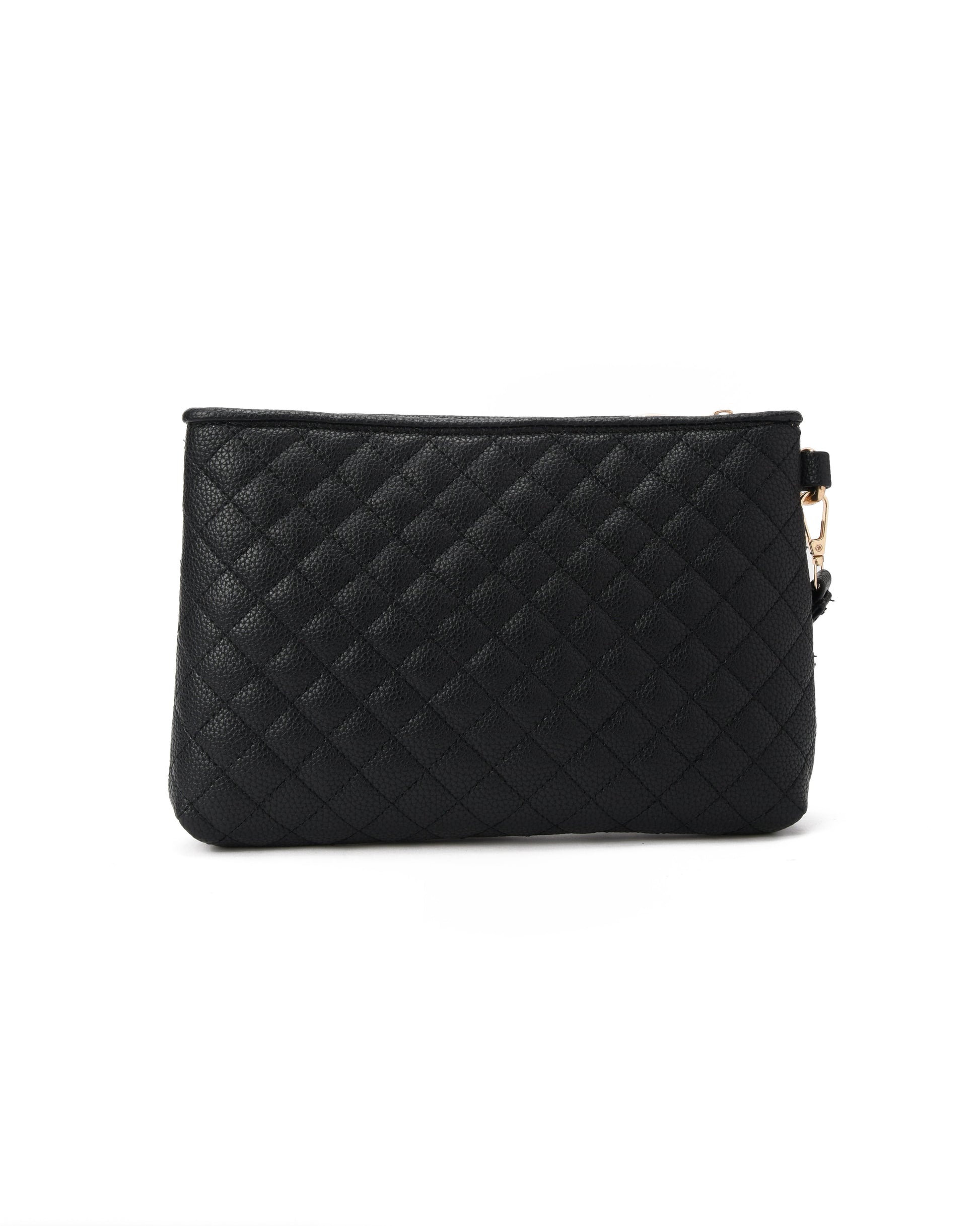 Black Quilted Clutch pavoegypt